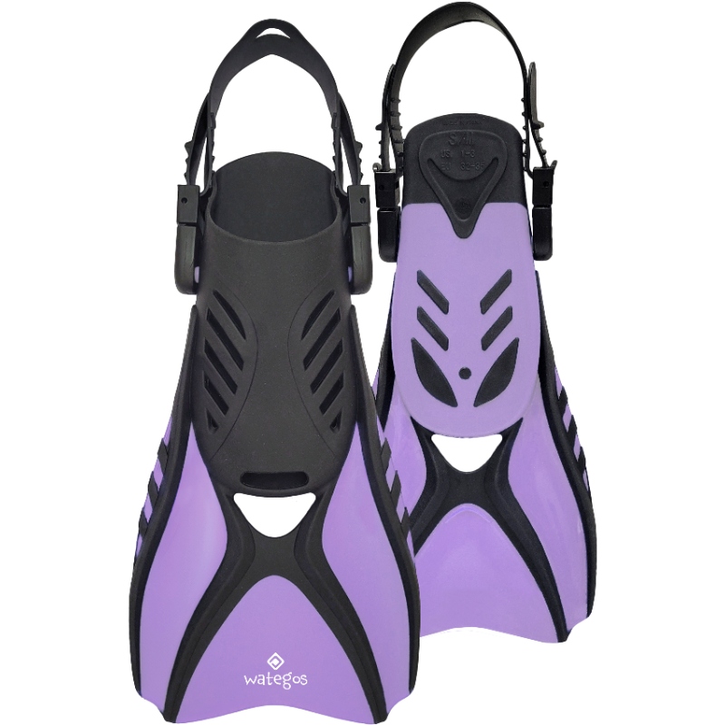 WATEGOS JR FIN L-XL (3-6) LILAC/BK - Click Image to Close